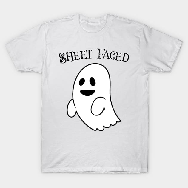 Sheet Faced Halloween Design T-Shirt by RJCatch